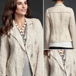 CABI Double Breasted Chenille Jacket Blazer  XS